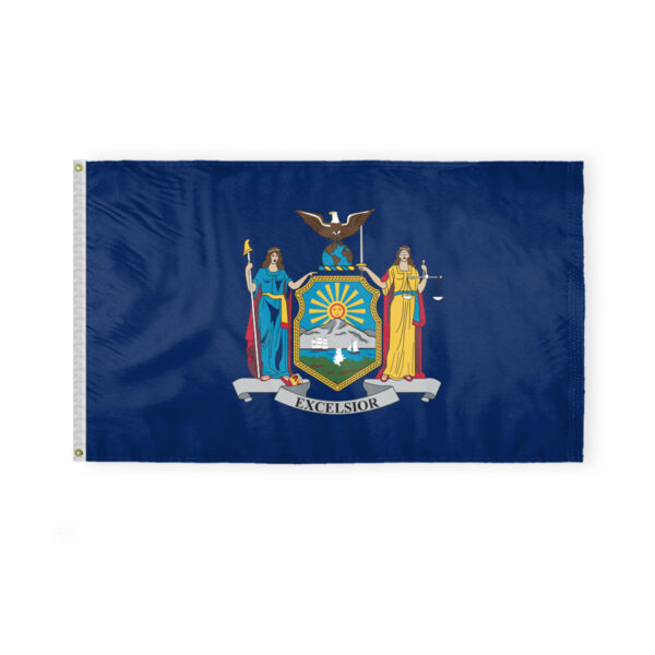 AGAS New York State Flag 3x5 Ft - Double Sided Reverse Print On Back200D Nylon