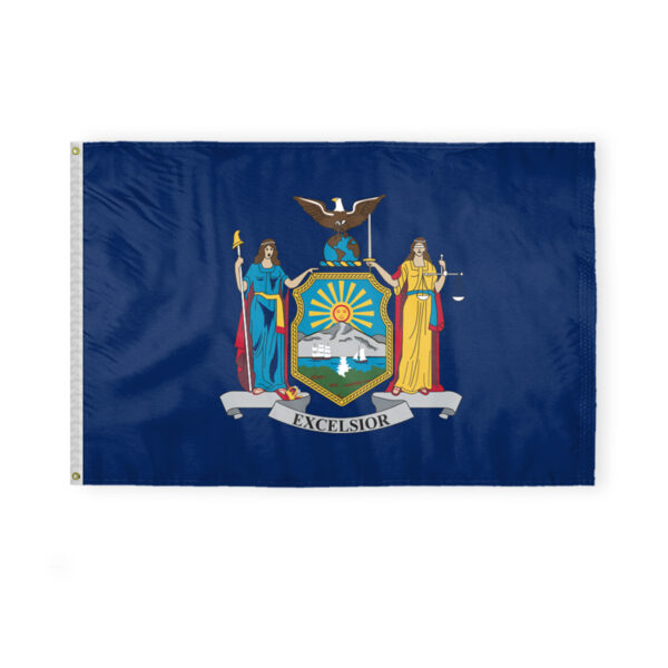 AGAS New York State Flag 4x6 Ft - Double Sided Reverse Print On Back200D Nylon