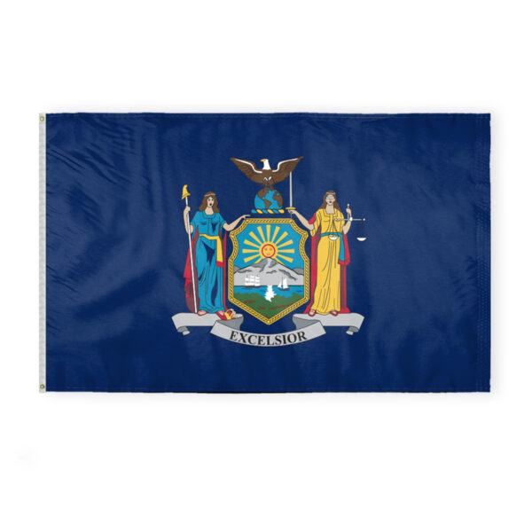 AGAS New York State Flag 5x8 Ft - Double Sided Reverse Print On Back200D Nylon
