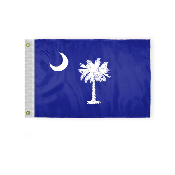 AGAS South Carolina State Boat Flag 12x18 Inch - Double Sided Reverse Print On Back 200D Nylon