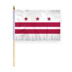District of Columbia Stick Flag 12x18 Inch with 24 inch Wood Pole