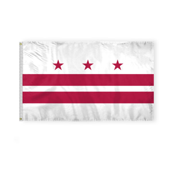 AGAS District of Columbia State Flag 3x5 Ft - Single Sided Polyester - Iron Grommets