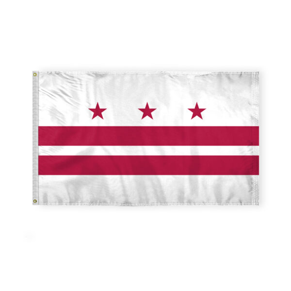 AGAS District of Columbia State Flag 3x5 Ft - Double Sided Reverse Print On Back 200D Nylon