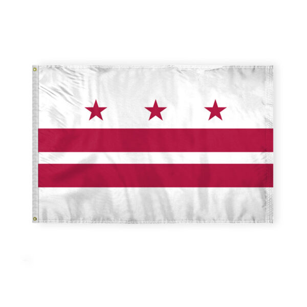AGAS District of Columbia State Flag 4x6 Ft - Double Sided Reverse Print On Back 200D Nylon