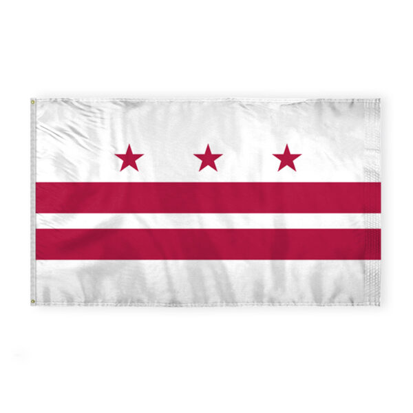 AGAS District of Columbia State Flag 6x10 Ft - Double Sided Reverse Print On Back 200D Nylon