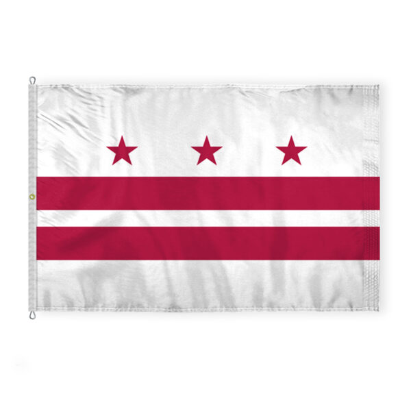 AGAS District of Columbia State Flag 8x12 Ft - Double Sided Reverse Print On Back 200D Nylon