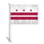 AGAS District of Columbia State Car Window Flag 10.5x15 inch - Double Side Printed Knitted Polyester - 19 Inch White Plastic Unbreakable Pole Tough District of Columbia Car Flag
