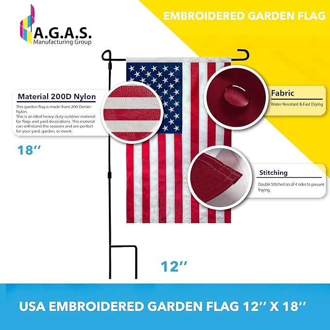 Embroidered Garden Flag 12X18