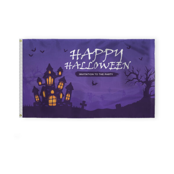 AGAS Halloween Flag 3x5 Outdoor Double Sided Scary Halloween Haunted House Flag