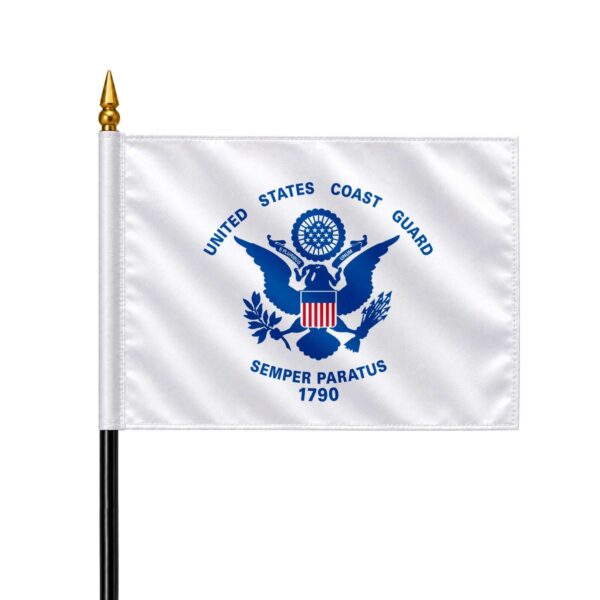 US Coast guard 4x6 inch 11-inch Plastic Pole Stick Flag ePoly