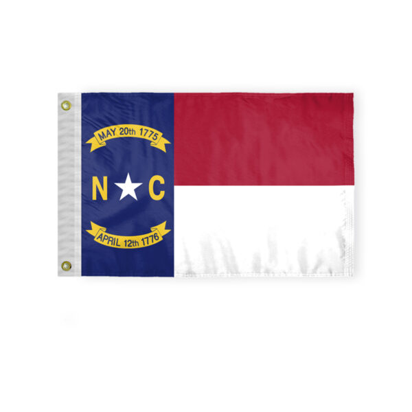 AGAS North Carolina State Boat Flag 12x18 Inch - Double Sided Reverse Print On Back 200D Nylon