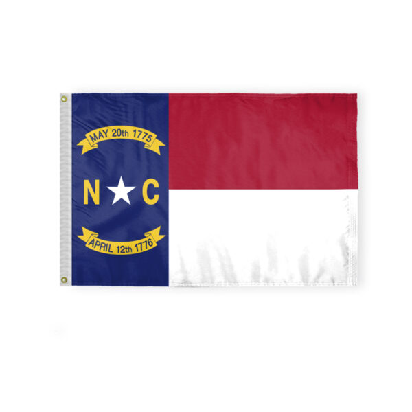AGAS North Carolina State Flag 2x3 Ft - Double Sided Reverse Print On Back 200D Nylon