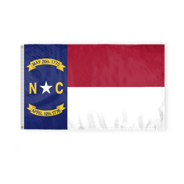AGAS North Carolina State Flag 3x5 Ft - Single Sided Polyester - Iron Grommets