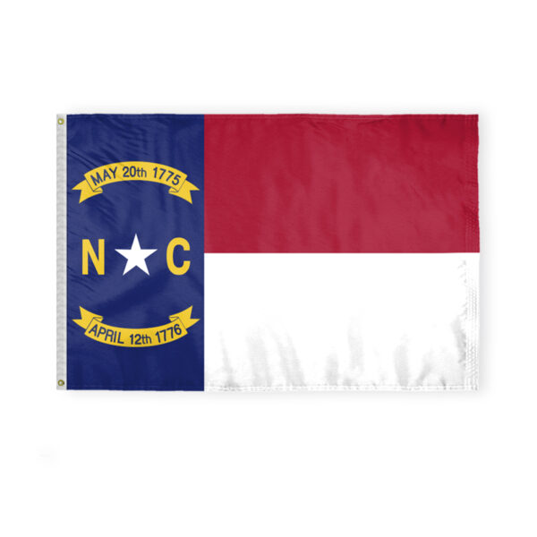 AGAS North Carolina State Flag 4x6 Ft - Double Sided Reverse Print On Back 200D Nylon