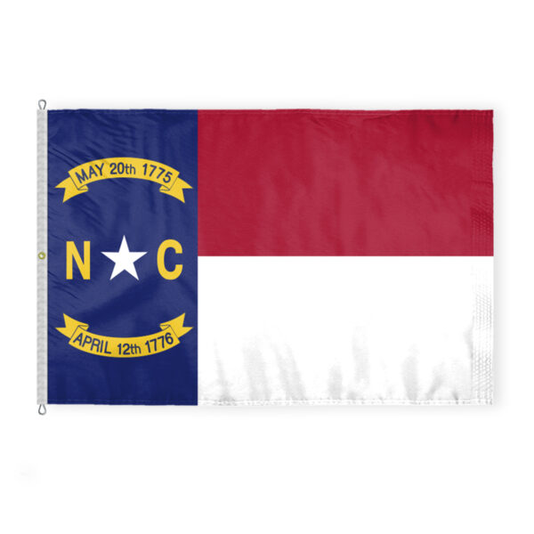 AGAS North Carolina State Flag 8x12 Ft - Double Sided Reverse Print On Back 200D Nylon