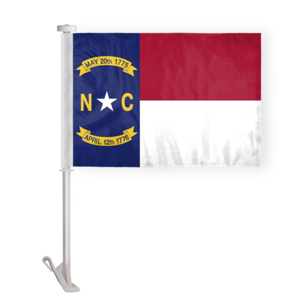 AGAS North Carolina State Car Window Flag 10.5x15 inch - Double Side Printed Knitted Polyester