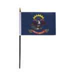 North Dakota Stick Flag 4x6 Inch with 11 inch Plastic Pole