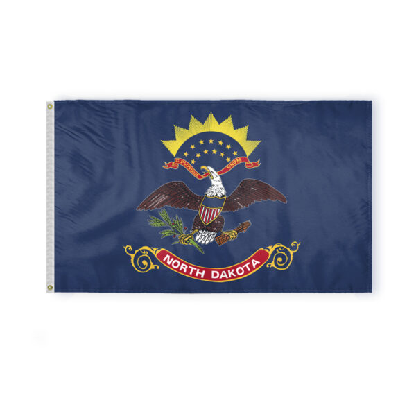 AGAS North Dakota State Flag 3x5 Ft - Single Sided Polyester - Iron Grommets