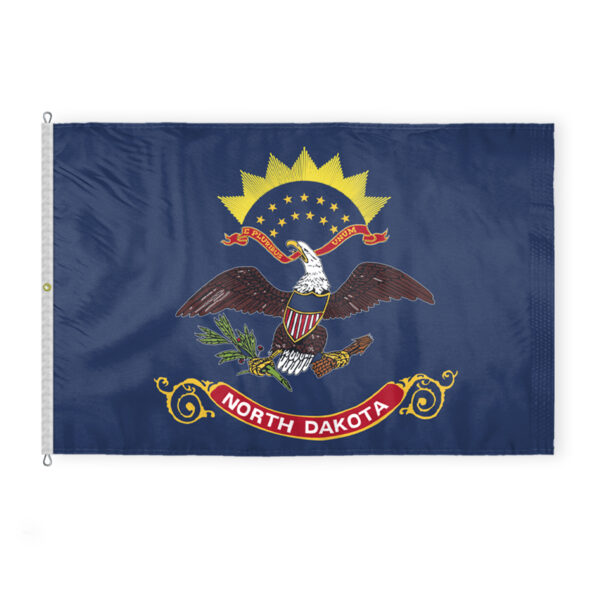 AGAS North Dakota State Flag 8x12 Ft - Double Sided Reverse Print On Back 200D Nylon