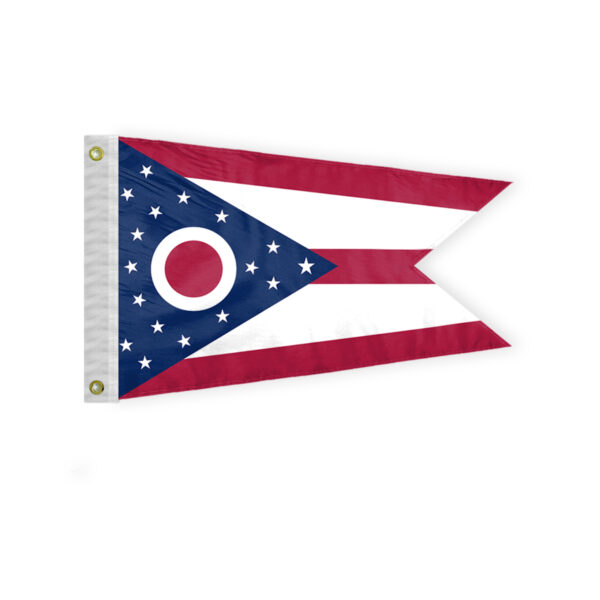 AGAS Ohio State Boat Flag 12x18 Inch - Double Sided Reverse Print On Back 200D Nylon