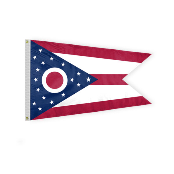 AGAS Ohio State Flag 2x3 Ft - Double Sided Reverse Print On Back 200D Nylon