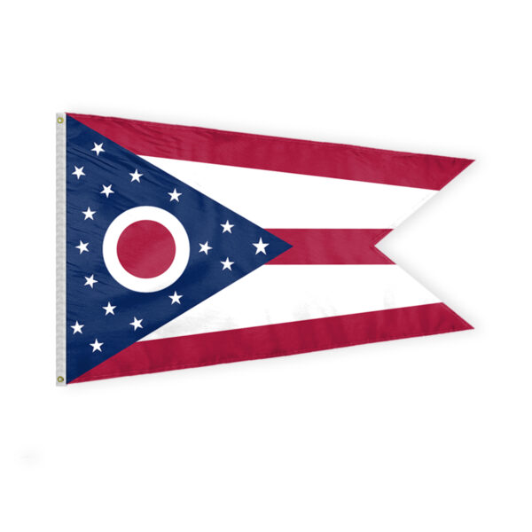 AGAS Ohio State Flag 4x6 Ft - Double Sided Reverse Print On Back 200D Nylon