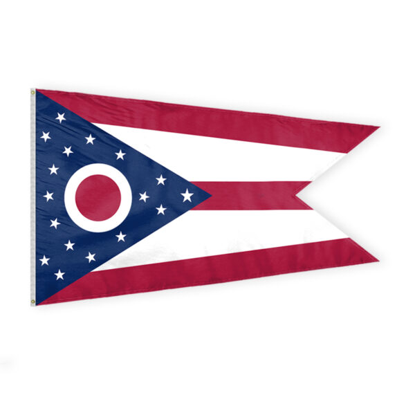 AGAS Ohio State Flag 5x8 Ft - Double Sided Reverse Print On Back 200D Nylon
