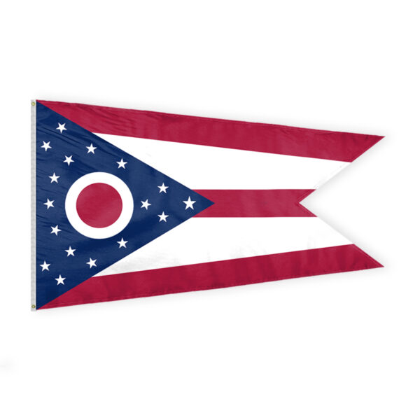 AGAS Ohio State Flag 6x10 Ft - Double Sided Reverse Print On Back 200D Nylon
