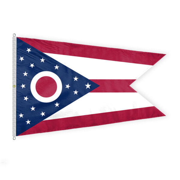 AGAS Ohio State Flag 8x12 Ft - Double Sided Reverse Print On Back 200D Nylon