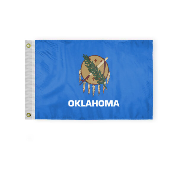 AGAS Oklahoma State Flag 2x3 Ft - Double Sided Reverse Print On Back 200D Nylon