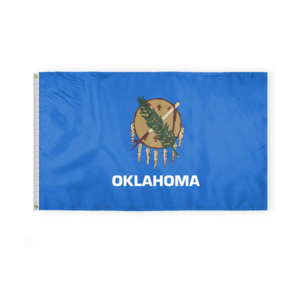 AGAS Oklahoma State Flag 3x5 Ft - Single Sided Polyester - Iron Grommets