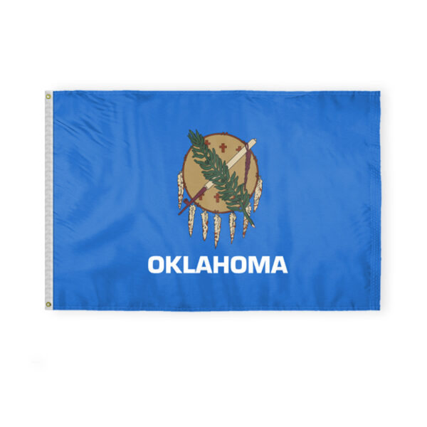 AGAS Oklahoma State Flag 4x6 Ft - Double Sided Reverse Print On Back 200D Nylon