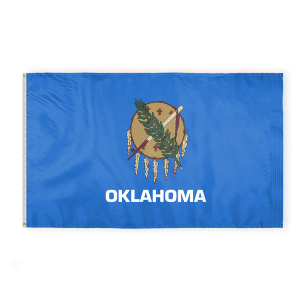 AGAS Oklahoma State Flag 6x10 Ft - Double Sided Reverse Print On Back 200D Nylon