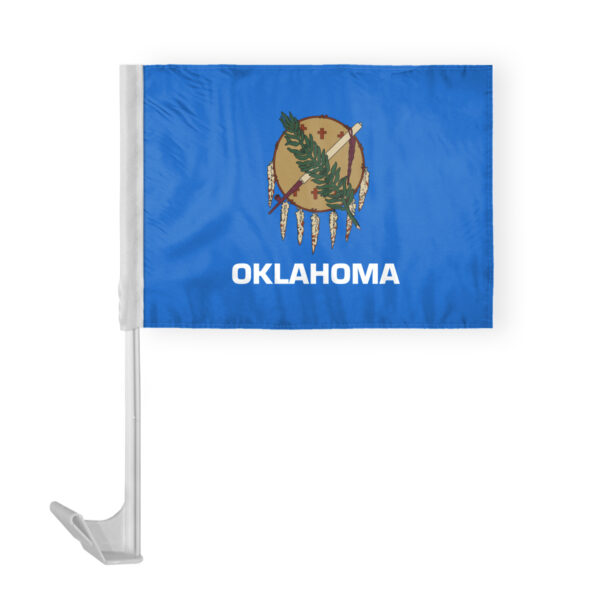 AGAS Oklahoma State Car Window Flag 12x16 Inch - Printed Polyester