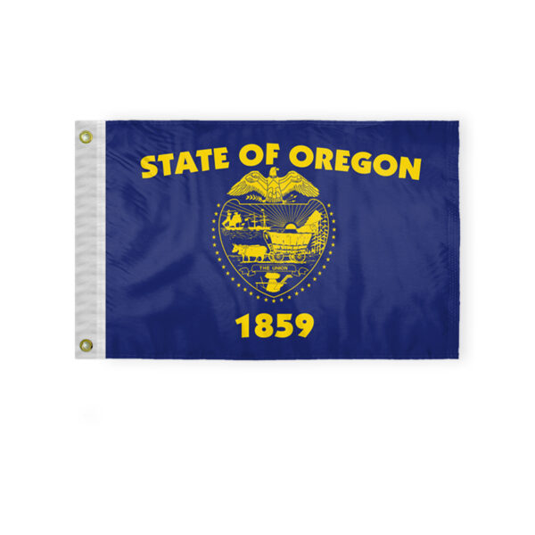 AGAS Oregon State Boat Flag 12x18 Inch - Double Sided Reverse Print On Back 200D Nylon