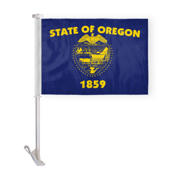 AGAS Oregon State Car Window Flag 10.5x15 inch - Double Side Printed Knitted Polyester