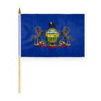 Pennsylvania Stick Flag 12x18 Inch with 24 inch Wood Pole