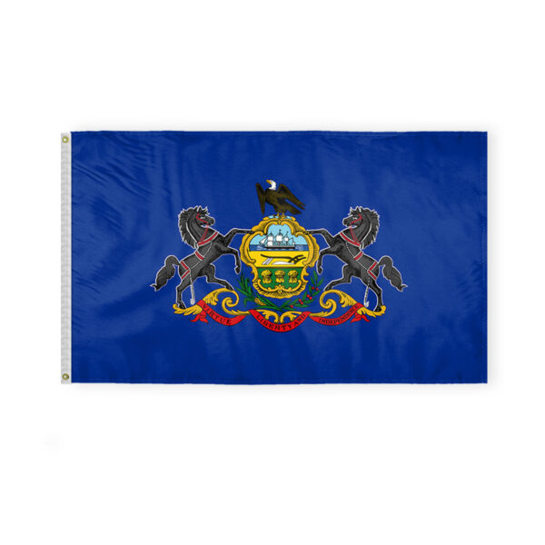 AGAS Pennsylvania State Flag 3x5 Ft - Single Sided Polyester - Iron Grommets