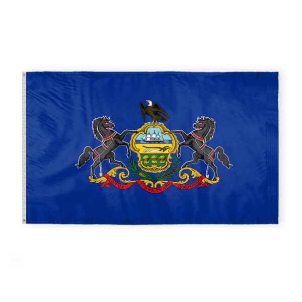 AGAS Pennsylvania State Flag 6x10 Ft - Double Sided Reverse Print On Back 200D Nylon