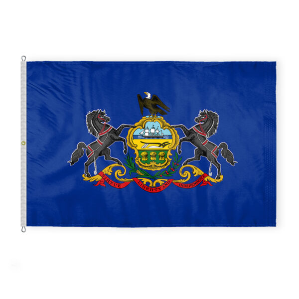 AGAS Pennsylvania State Flag 8x12 Ft - Double Sided Reverse Print On Back 200D Nylon