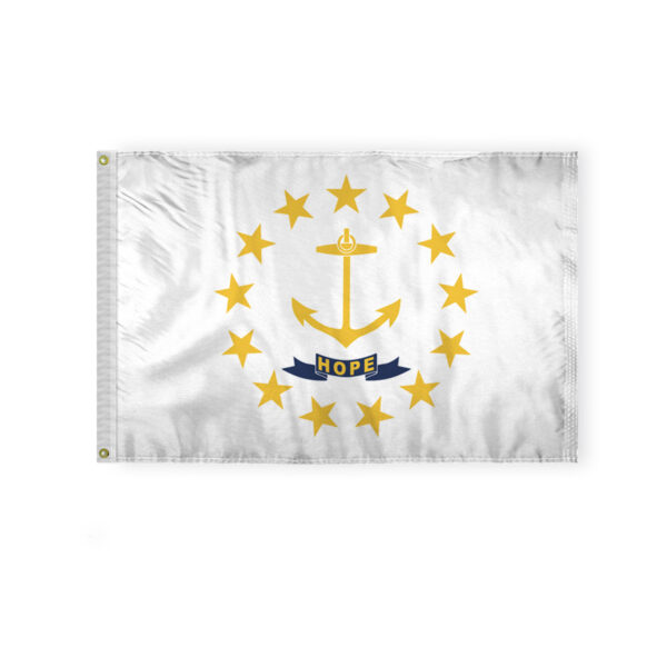 AGAS Rhode Island State Flag 2x3 Ft - Double Sided Reverse Print On Back 200D Nylon
