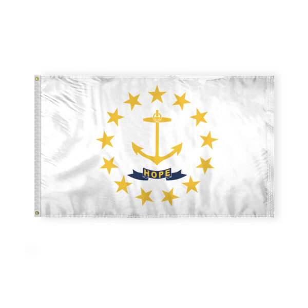 AGAS Rhode Island State Flag 3x5 Ft - Double Sided Reverse Print On Back 200D Nylon