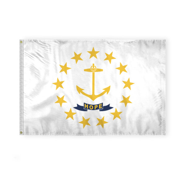 AGAS Rhode Island State Flag 4x6 Ft - Double Sided Reverse Print On Back 200D Nylon