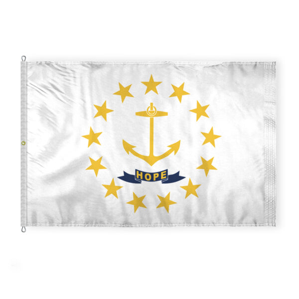 AGAS Rhode Island State Flag 8x12 Ft - Double Sided Reverse Print On Back 200D Nylon