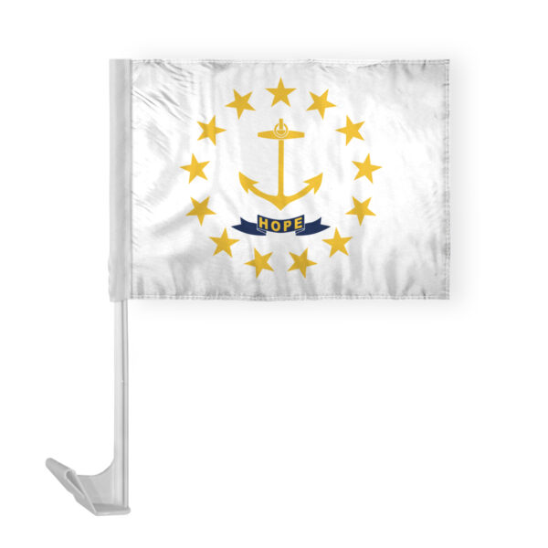 AGAS Rhode Island State Car Window Flag 12x16 Inch - Printed Polyester