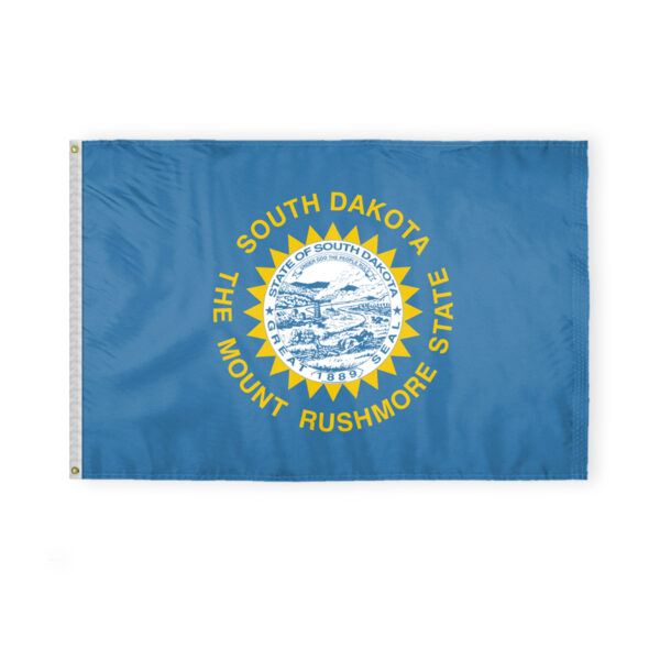 AGAS South Dakota State Flag 4x6 Ft - Double Sided Reverse Print On Back 200D Nylon