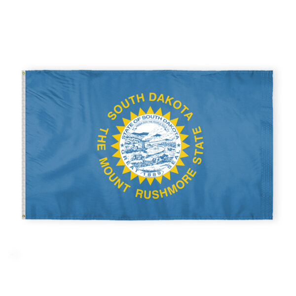 AGAS South Dakota State Flag 6x10 Ft - Double Sided Reverse Print On Back 200D Nylon