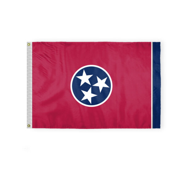 AGAS Tennessee State Flag 2x3 Ft - Double Sided Reverse Print On Back 200D Nylon