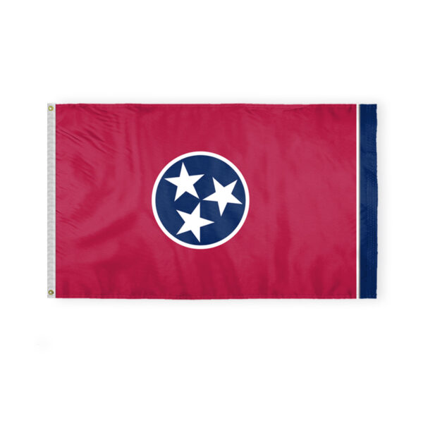AGAS Tennessee State Flag 3x5 Ft - Double Sided Reverse Print On Back 200D Nylon