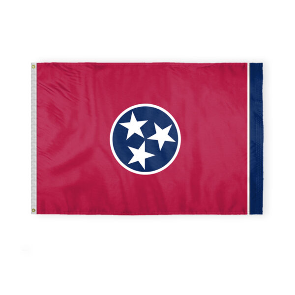 AGAS Tennessee State Flag 4x6 Ft - Double Sided Reverse Print On Back 200D Nylon